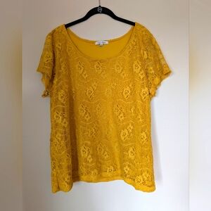 Lynn Ryan Sunshine Lace Blouse Size 3X